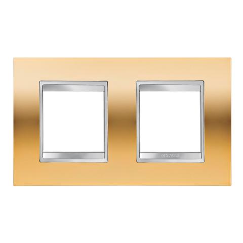 LUX International 2+2 gang horizontal plate - Gold