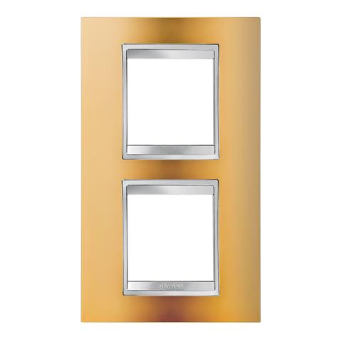 LUX International 2+2 gang vertical plate - Gold