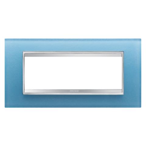 LUX plate - 6 gang - Glass - Aquamarine