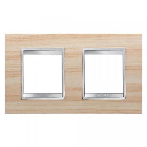 LUX International 2+2 gang horizontal plate - wood - Maple