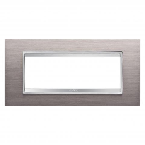 Рамка LUX 6 модула - метал - Brushed Aluminium