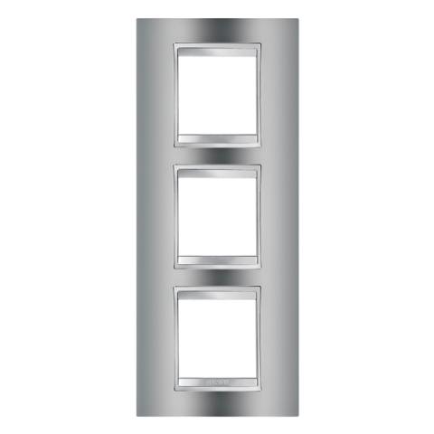 LUX International 2+2+2 gang vertical plate - Chrome