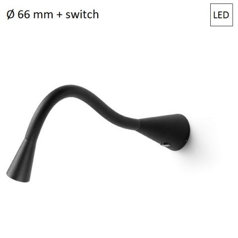 Спот D66mm LED 2W IP40 черен с ключ 