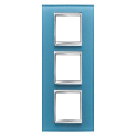 LUX International 2+2+2 gang vertical plate - Glass - Aquamarine