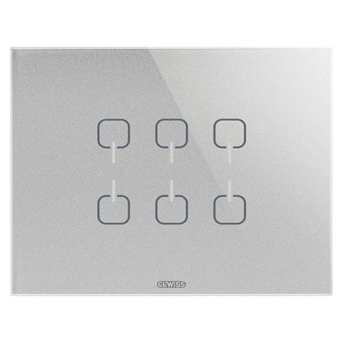 Рамка ICE TOUCH KNX - 6 символа - стъкло - сива