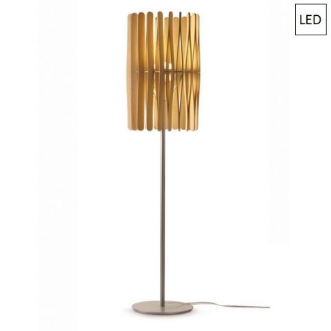 Наземна лампа Ø43cm 17W+8,7W LED светло дърво 