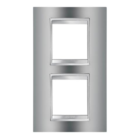 LUX International 2+2 gang vertical plate - Chrome