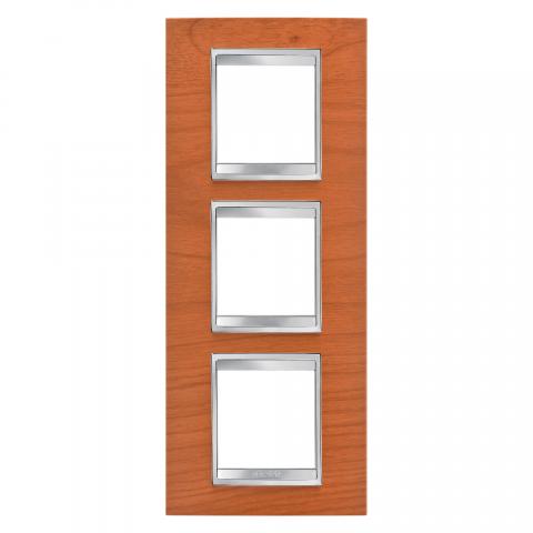 LUX International 2+2+2 gang vertical plate - wood - Cherry