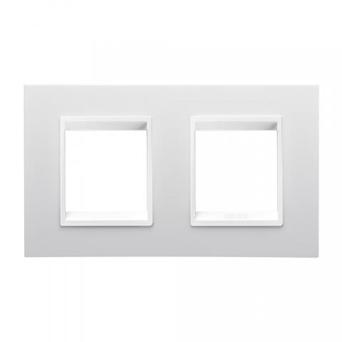 LUX International 2+2 gang horizontal plate - Monochrome Milk White