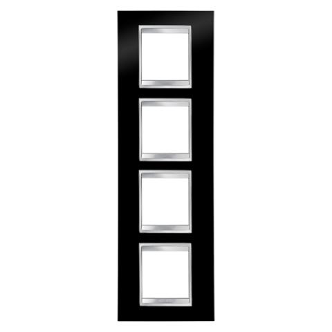 LUX International 2+2+2+2 gang vertical plate - Toner Black