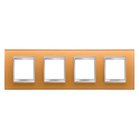 LUX International 2+2+2+2 gang horizontal plate - Glass - Ochre