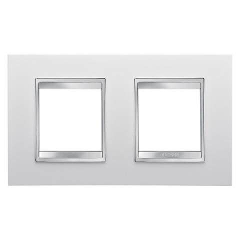LUX International 2+2 gang horizontal plate - Milk White