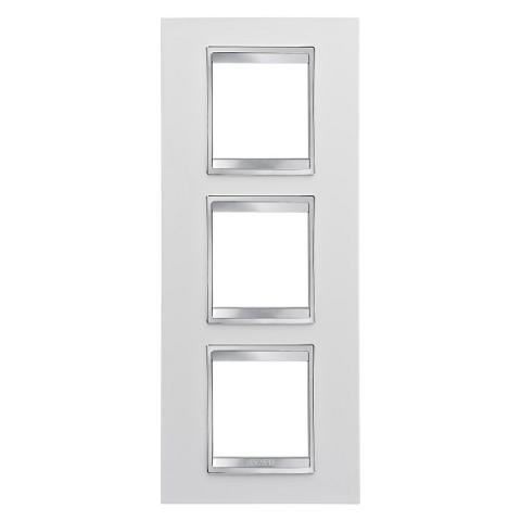 LUX International 2+2+2 gang vertical plate - Milk White