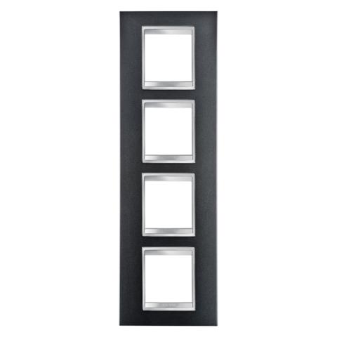 LUX International 2+2+2+2 gang vertical plate - Slate