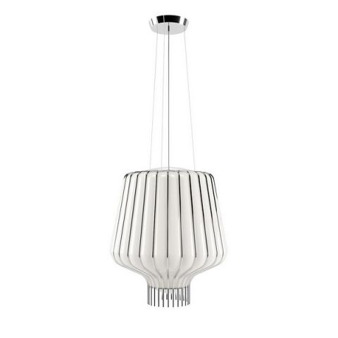 Pendant Ø40cm E27 White glass, chrome