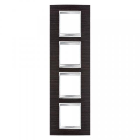 LUX International 2+2+2+2 gang vertical plate - Wood - Wenge