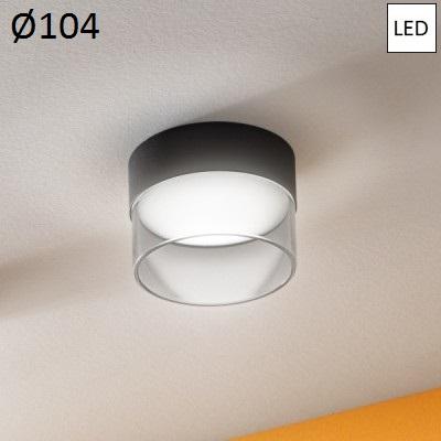 Ceiling Lamp Ø104mm LED 10W 3000K Black/Transparent