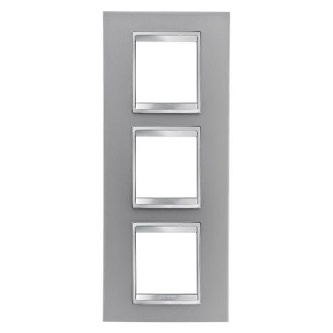 LUX International 2+2+2 gang vertical plate - Titanium