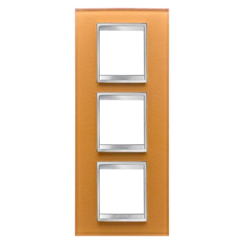 LUX International 2+2+2 gang vertical plate - Glass - Ochre