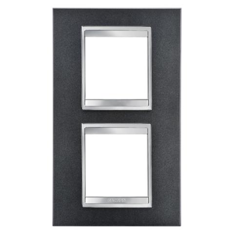 LUX International 2+2 gang vertical plate - Slate
