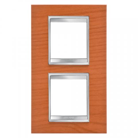 LUX International 2+2 gang vertical plate - wood - Cherry