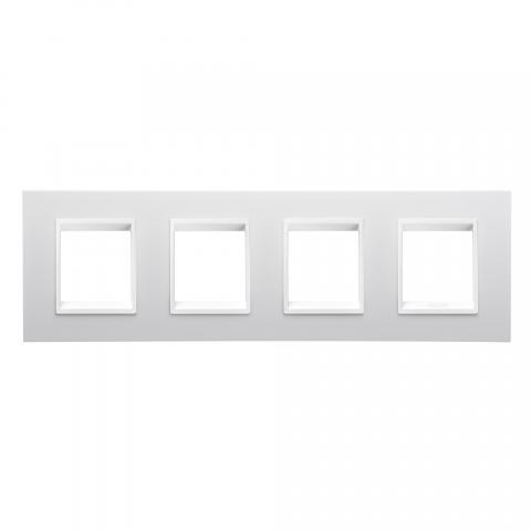 LUX International 2+2+2+2 gang horizontal plate - Monochrome Milk White
