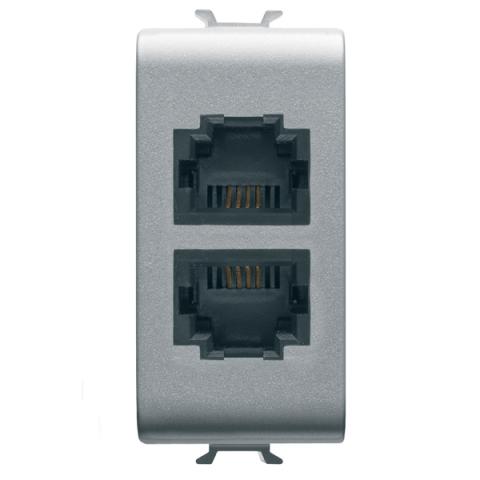 Double RJ11 telephone socket