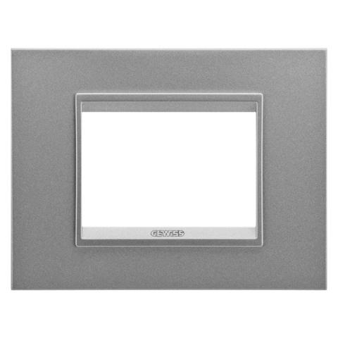 Рамка LUX 3 модула - метал - Monochrome Aluminium