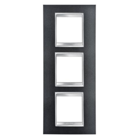 LUX International 2+2+2 gang vertical plate - Slate