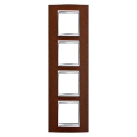 LUX International 2+2+2+2 gang vertical plate - Oxidised Finish