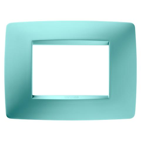 ONE 3-gang plate Caribbean Blue