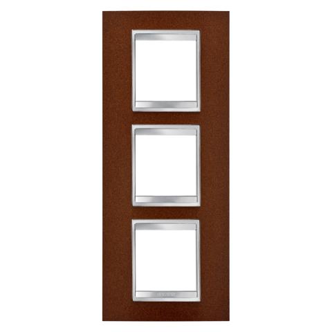 LUX International 2+2+2 gang vertical plate - Oxidised Finish