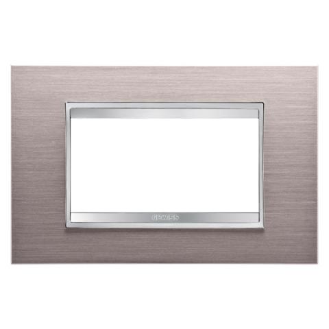 Рамка LUX 4 модула - метал - Brushed Aluminium