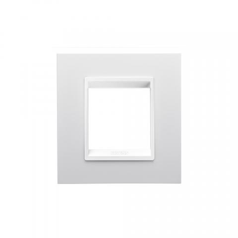 LUX International 2 gang plate - Monochrome Milk White
