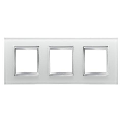 LUX International 2+2+2 gang horizontal plate - Glass - Ice