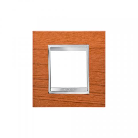 LUX International 2 gang plate - wood - Cherry