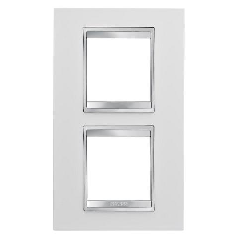 LUX International 2+2 gang vertical plate - Milk White