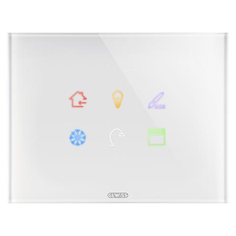Рамка ICE TOUCH KNX - 6 тъч зони - стъкло - Бяла