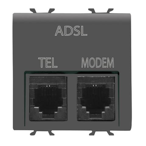 Double ADSL telephone socket