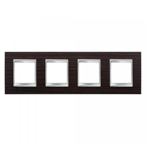 LUX International 2+2+2+2 gang horizontal plate - Wood - Wenge