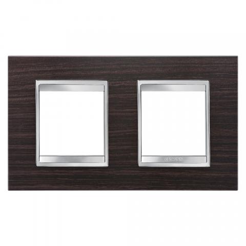 LUX International 2+2 gang horizontal plate - Wood - Wenge