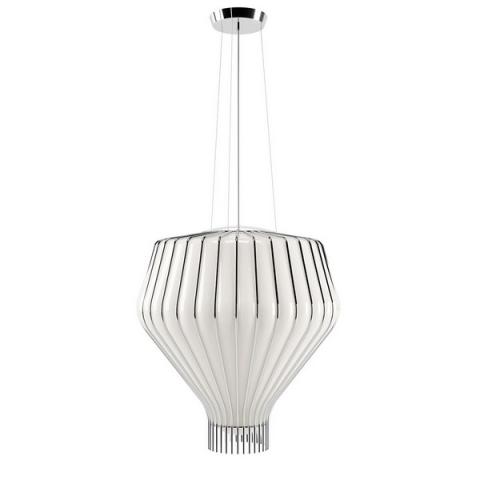 Pendant Ø48cm E27 White glass, chrome