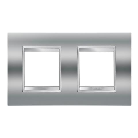 LUX International 2+2 gang horizontal plate - Chrome