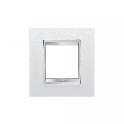 LUX International 2 gang plate - Leather - White