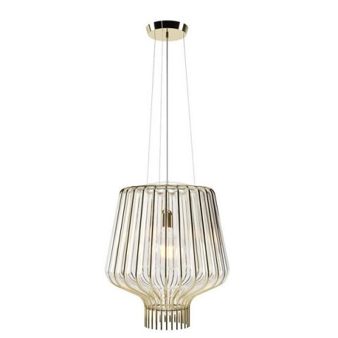 Pendant Ø40cm E27 Transparent glass, gold