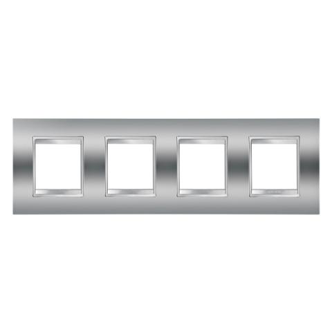 LUX International 2+2+2+2 gang horizontal plate - Chrome