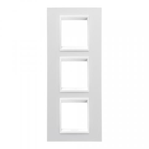 LUX International 2+2+2 gang vertical plate - Monochrome Milk White