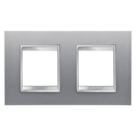 LUX International 2+2 gang horizontal plate - Titanium