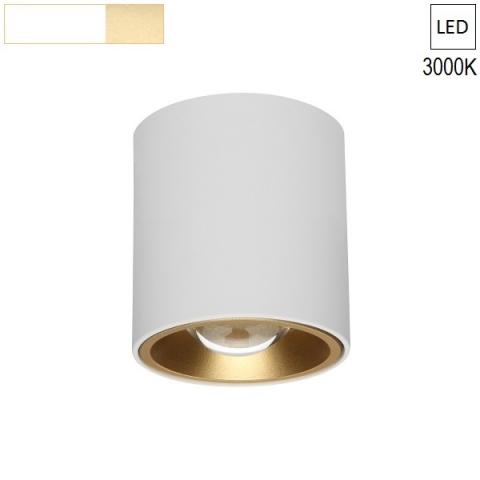 Плафон/Спот Ø80 H120 LED 7.5W 3000K бяло/злато