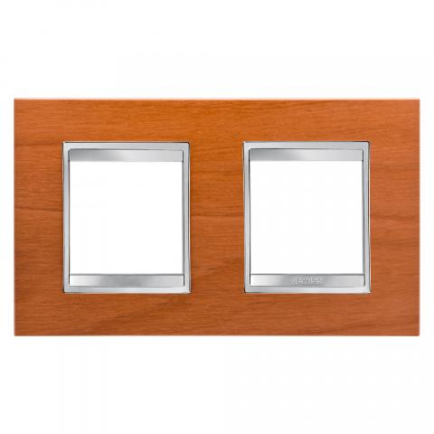 LUX International 2+2 gang horizontal plate - wood - Cherry